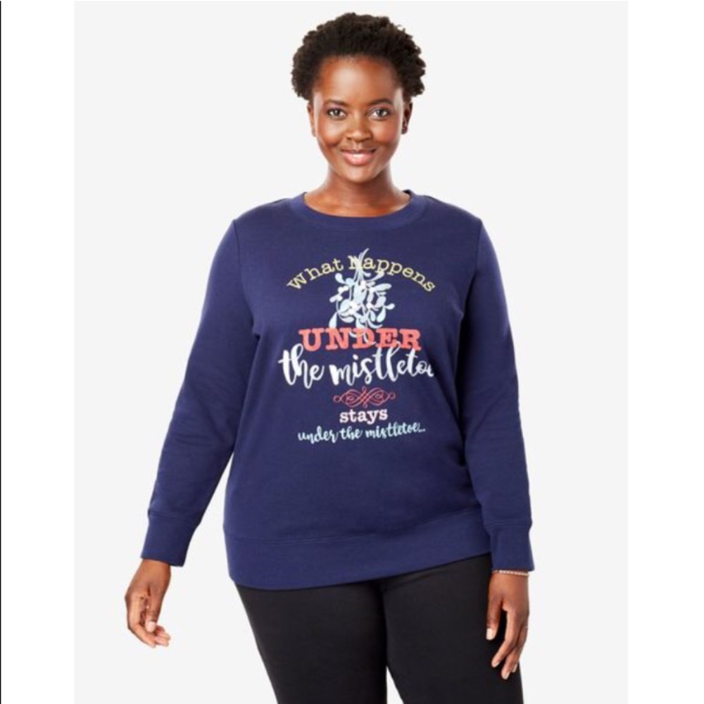 What happens under the mistletoe... sweatshirt